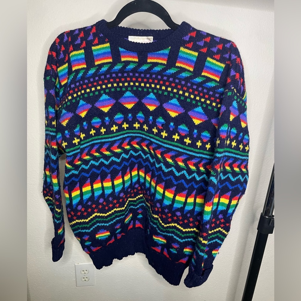 VINTAGE Zig Zag Designer Knit Sweater